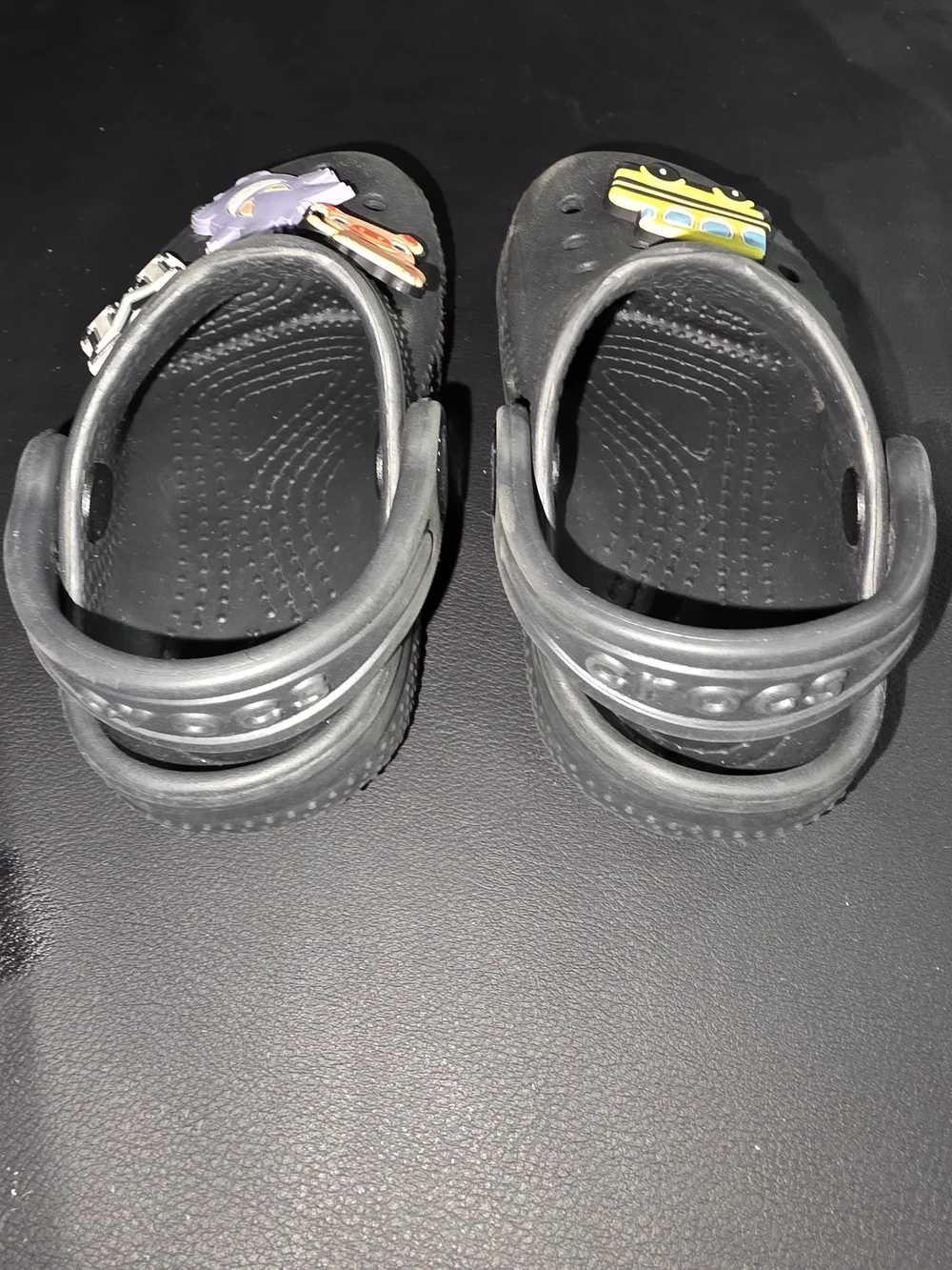 CROCS Black Kids Clog Sandals with Fun Character Charms